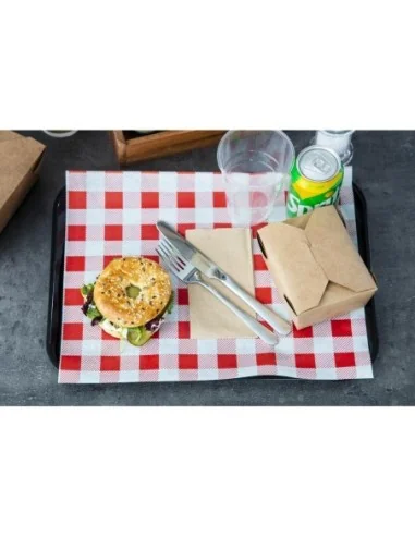 Papier ingraissable vichy rouge 310x380mm lot de 200