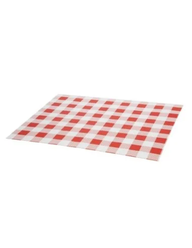Papier ingraissable vichy rouge 310x380mm lot de 200