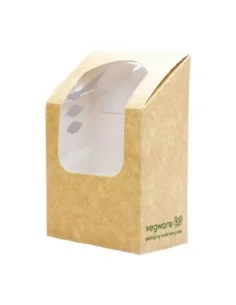 Boîtes à wrap et tortilla kraft compostables avec fenêtre PLA Vegware
