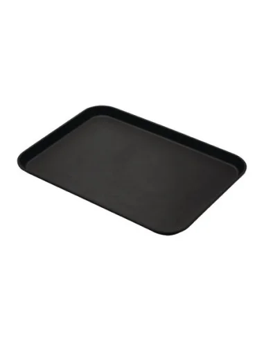 Plateau de service rectangulaire fibre de verre antidérapant Camtread Cambro noir 450x650mm (Lot de 6)