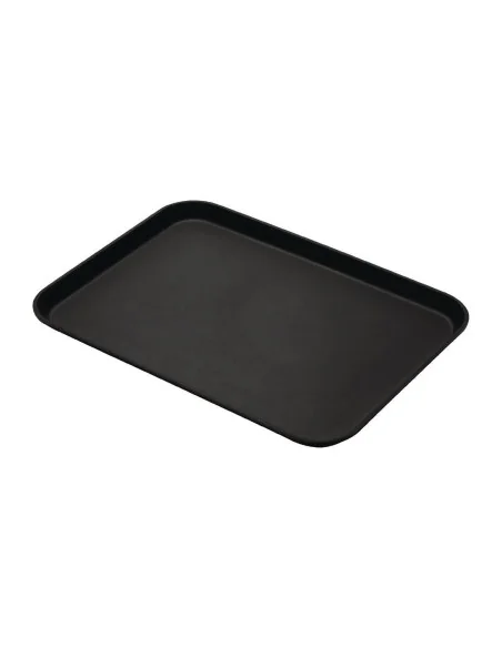 Plateau de service rectangulaire fibre de verre antidérapant Camtread Cambro noir 450x650mm (Lot de 6)