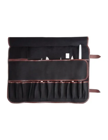 Trousse à couteaux en toile Boldric noire 17 emplacements
