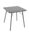 Table à lattes carrée en acier Bolero 700mm grise
