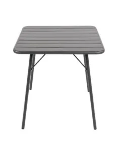 Table à lattes carrée en acier Bolero 700mm grise 2
