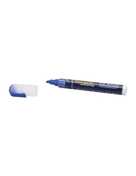 Marqueur craie waterproof Securit (verre+ ardoise) pointe 2-6mm bleu