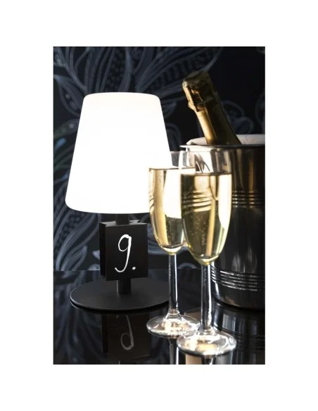 Lampe de table IP44 LED dimmable sans fil avec 3 étiquettes ardoises Securit