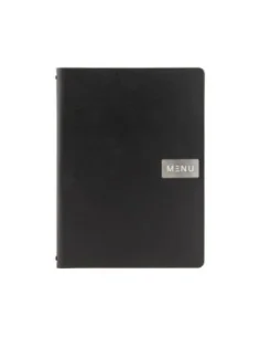 Protège-menu en cuir recyclé brut Securit Gamme Leather A4 noir