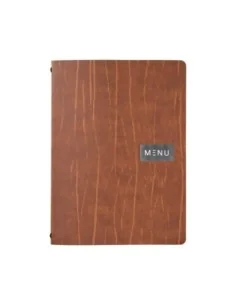 Protège-menu en cuir recyclé Securit Gamme Leather A4 marron 