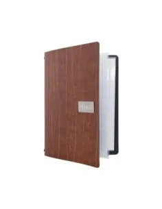 Protège-menu en cuir recyclé Securit Gamme Leather A4 marron  2