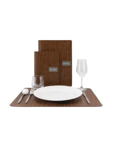 Set de table en cuir recyclé Securit Leather marron