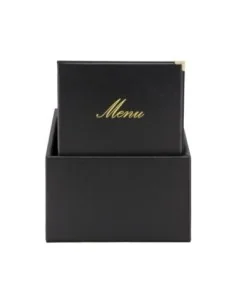 Boîte avec 20 protège-menus simili cuir A4x4 Securit Classic noirs 2