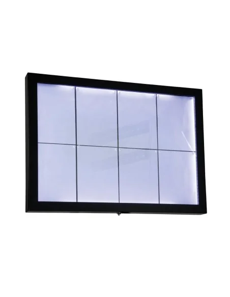 Porte-menu mural à LED blanches en acier noir Securit 8xA4
