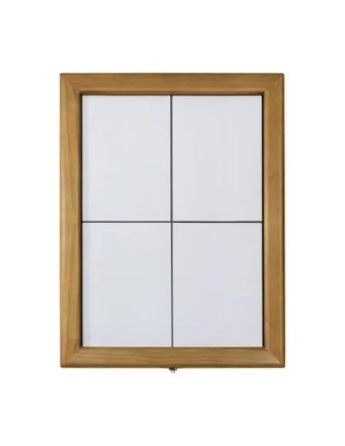 Porte-menu mural à LED blanches en teck Securit 4xA4 