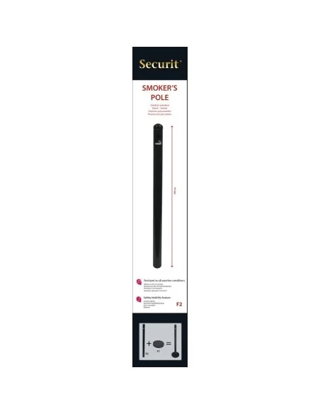 Cendrier poteau en inox noir Securit 1m