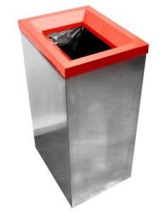 POUBELLE DE TRI SELECTIF INOX 304 AVEC COUVERCLE AMOVIBLE...