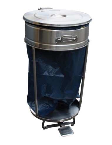 SUPPORT ROULANT INOX POUR SAC POUBELLE 110 L....