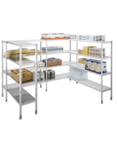 RAYONNAGE ALU CHARGE LOURDE. 4 NIVEAUX CLAYETTES EN...