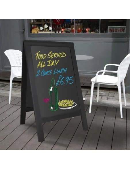 Panneau de trottoir avec cadre en bois noir Olympia 700x1200mm