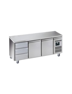 DESSERTE REFRIGEREE INOX CENTRALE -2/+8°C  2 P. GN1/1+1...