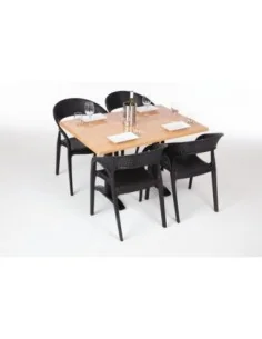 Plateau de table rectangulaire pré percé Bolero coloris hêtre 2