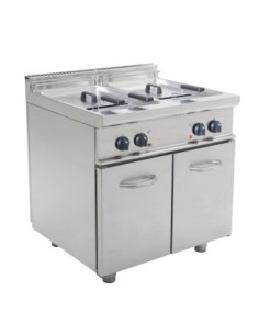 FRITEUSE ELECTRIQUE INOX 304. 2 CUVES 17+17L 2 PANIERS...