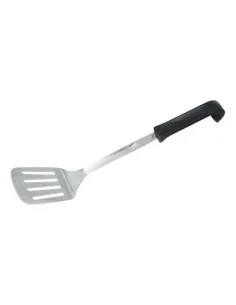 SPATULE PERFOREE INOX MANCHE POLYPROPYLENE NOIR  L (en...