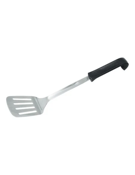 SPATULE PERFOREE INOX MANCHE POLYPROPYLENE NOIR  L (en mm) : 355