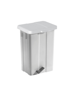 POUBELLE BLANCHE POLYPROPYLENE 50L COUVERCLE BLANC L (en...