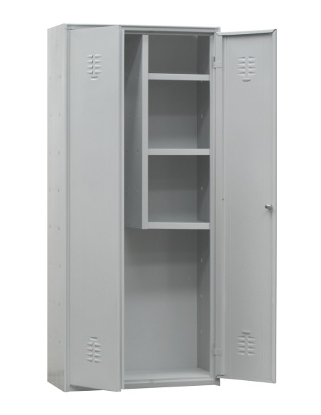 ARMOIRES BALAIS SANS PIEDS AVEC 3 ETAGERES INTERMEDIAIRES FIXES A DROITE L (en mm) : 1 000 - P (en mm) : 400 H (en mm) : 1 800