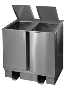 POUBELLE DE TRI SELECTIF INOX 304 A OUVERTURE  FRONTALE....