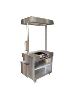 MEUBLE DE DEGUSTATION INOX 304. EQUIPE D'UNE PLAQUE A...