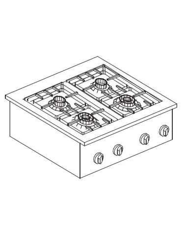 CUISINIÈRE À GAZ 4 BR. 14KW