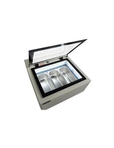 MODÈLE DE TABLE VITRINE À CREME GLACÉE BLANC...