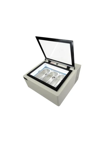 MODÈLE DE TABLE VITRINE À CREME GLACÉE BLANC...