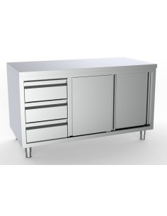 700 PLAN DE TRAVAIL PORTES COULISST TIROIRS À GAUCHE 1800