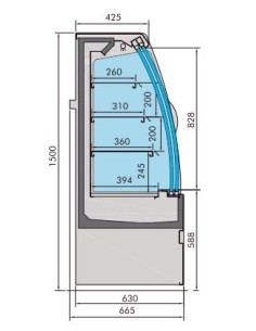VITRINE RÉFRIGÉRÉE NOAH AVEC PORTES COULISSANTES 1.5 2