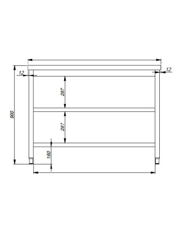 800 PLAN DE TRAVAIL 2 ÉTAGÈRES 1200