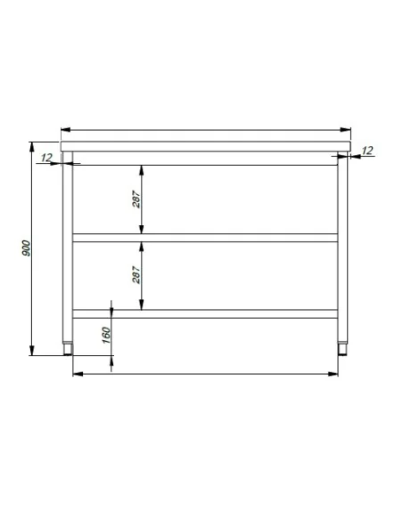 800 PLAN DE TRAVAIL 2 ÉTAGÈRES 1400