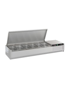 PUITS RÉFRIGÉRÉE COUVERCLE EN ACIER INOX 1/4 GN x 6 2