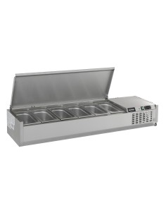 PUITS RÉFRIGÉRÉE COUVERCLE EN ACIER INOX 1/4 GN x 10 2
