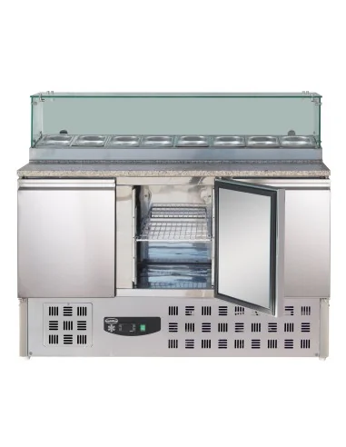 TABLE PRÉP POUR PIZZA AVEC VERRE 3 PORTES