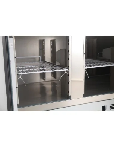 TABLE PRÉP POUR PIZZA AVEC VERRE 3 PORTES