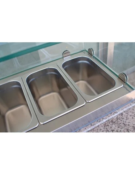 TABLE PRÉP POUR PIZZA AVEC VERRE 3 PORTES