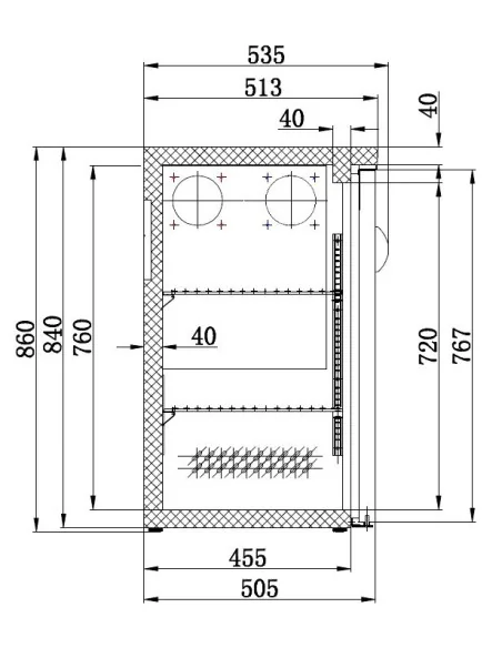 ARRIÈRE BAR RÉFRIGÉRÉE NOIR 3 PORTES