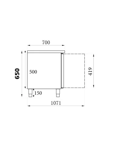 TABLE RÉFRIGÉRÉE 650 HAUTE 3 PORTES
