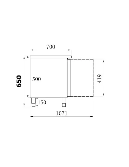 TABLE RÉFRIGÉRÉE 650 HAUTE 3 PORTES