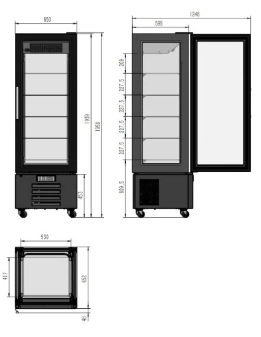 VITRINE DE PÂTISSERIE RÉFRIGÉRÉE 1950