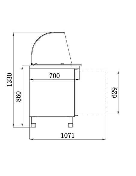 TABLE RÉFRIGÉRÉE AVEC VERRE 2 PORTES