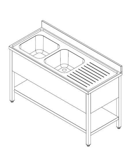 600 BLOC-ÉVIER ÉTAGÈRE DÉMONTABLE 2 À GAUCHE 2000