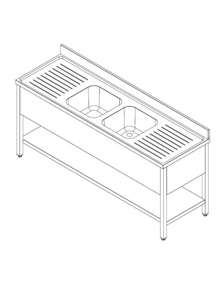 700 BLOC-ÉVIER ÉTAGÈRE DÉMONTABLE 2 CENTRE 2400